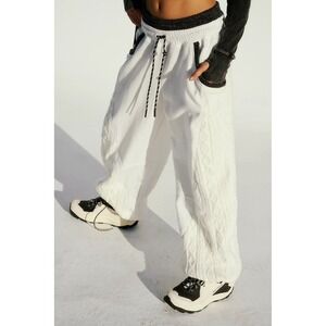 Free People Movement Jogger Sweatpants Harem Slouchy White Snow Worries Size XS